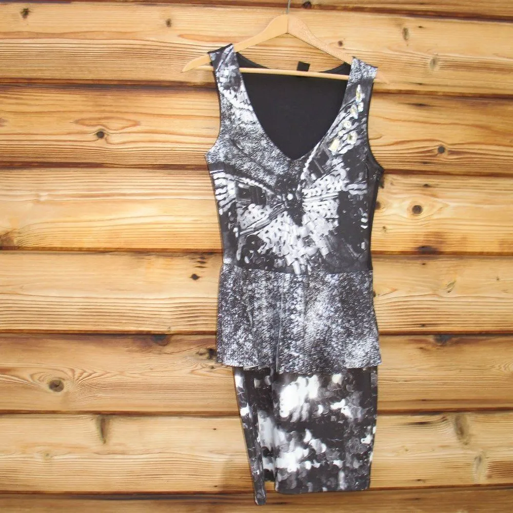 NWT Desigual Black White Sequin Jersey Dress - Image 3