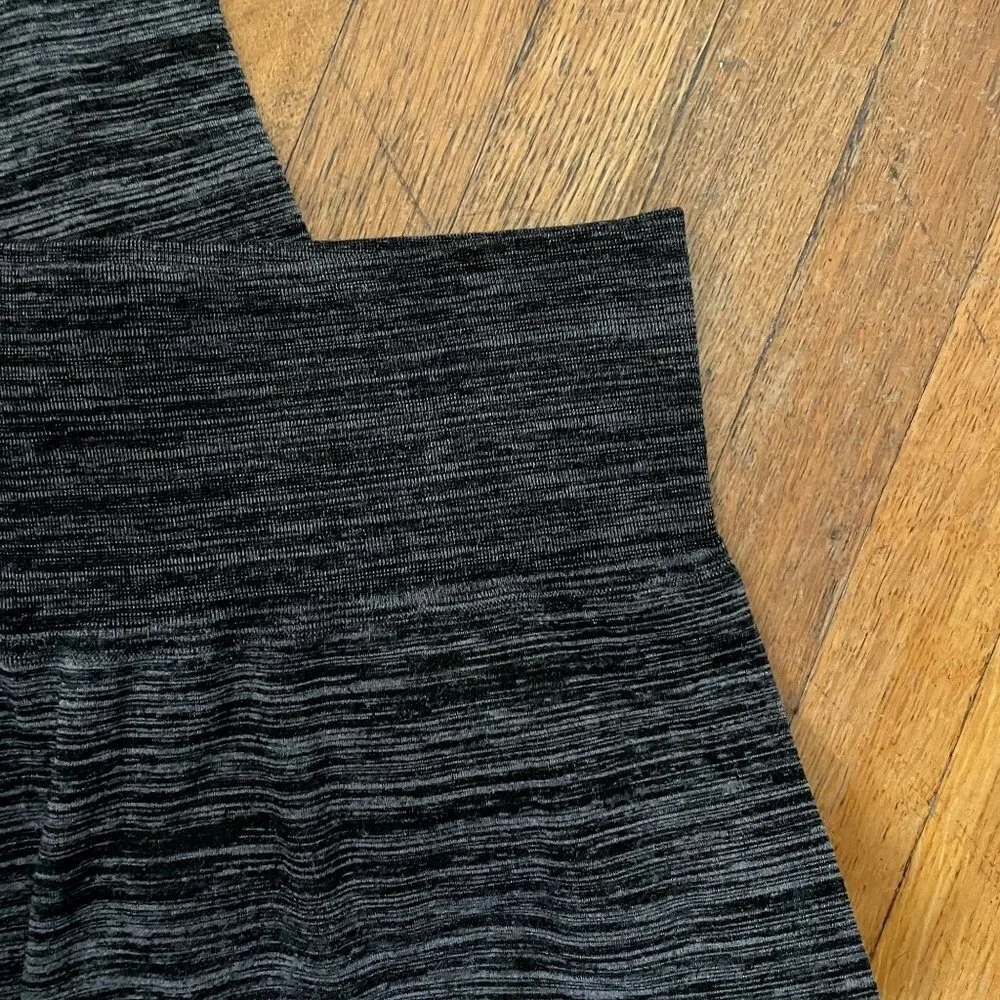 Thermal black gray striped design casual pants comfortable pants high waist - Image 2