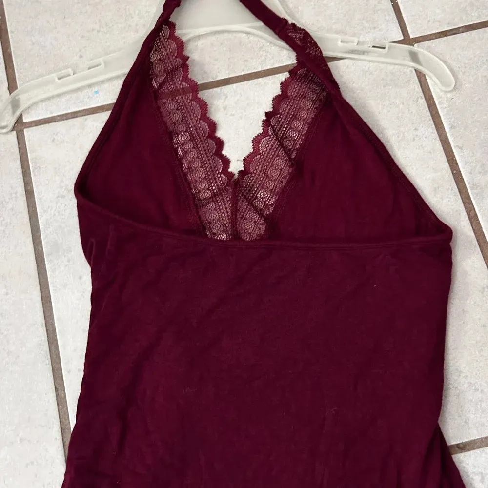 American Eagle Women AEO First Essentials Body Suit Halter Lace Trim Small - Image 8