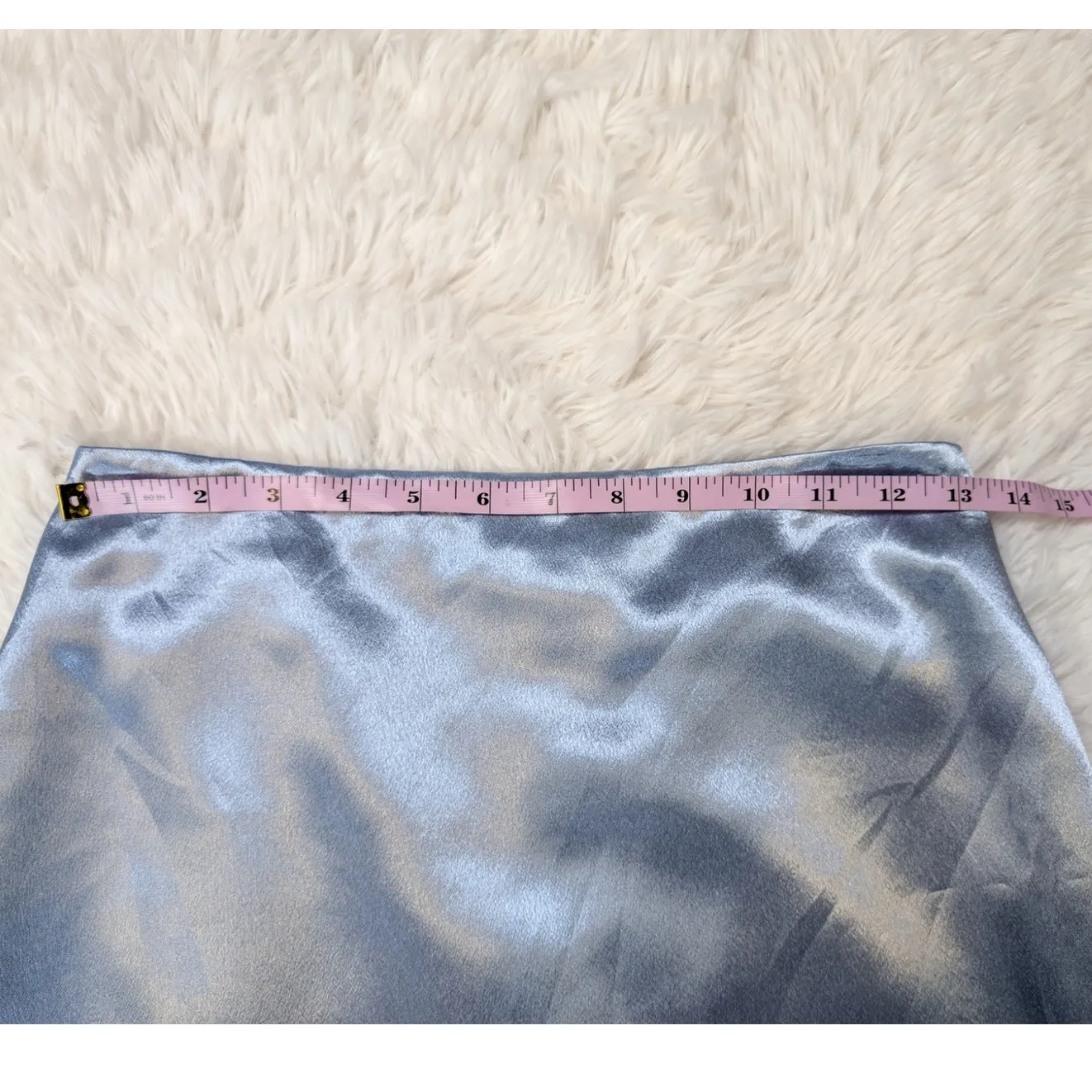 Y2K Vintage Long Formal Satin Straight Maxi Skirt Blue Size XS - Image 3