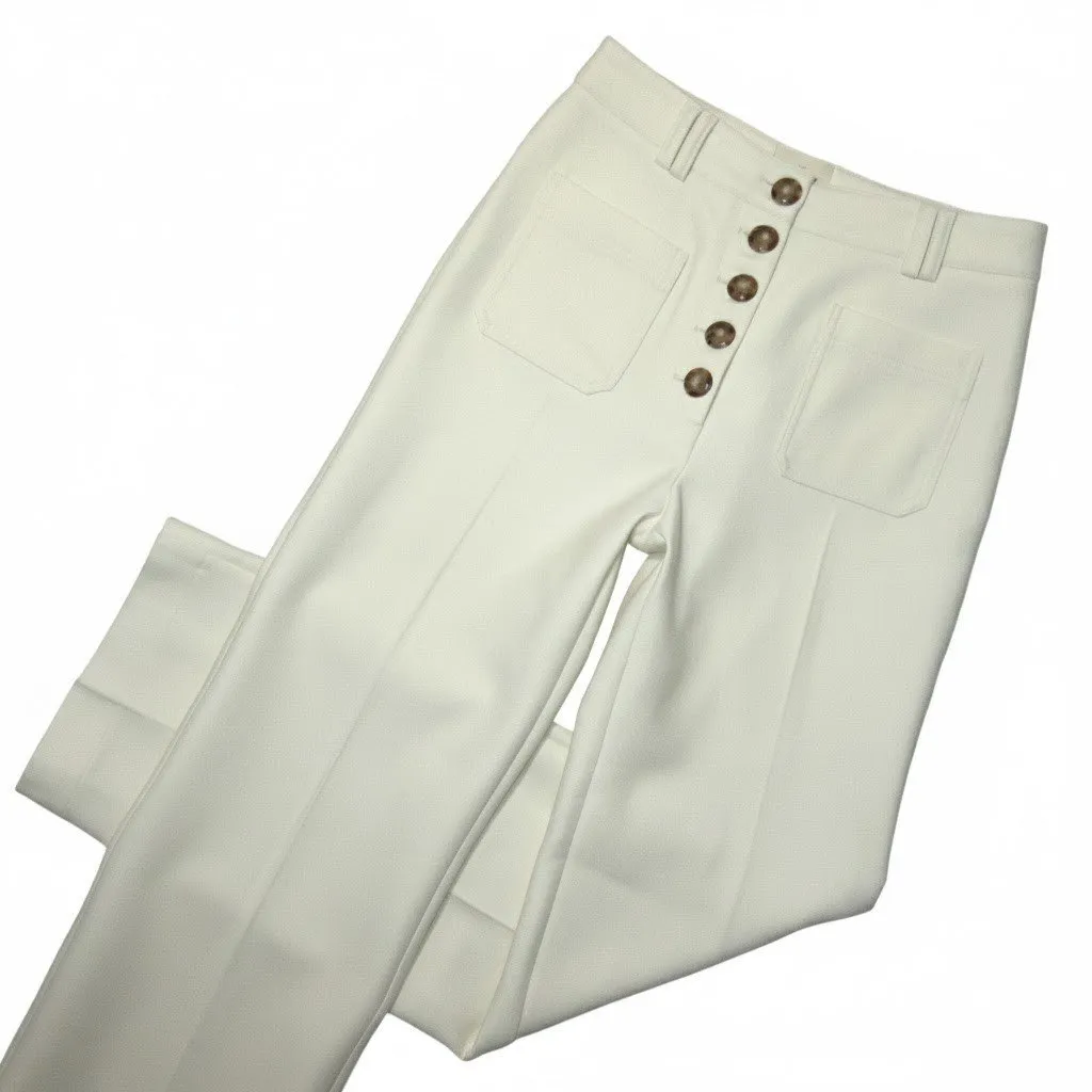 NWT Sezane Chuck Trouser in Ecru High Rise Wool Blend Pants 38 / 6 - Image 5