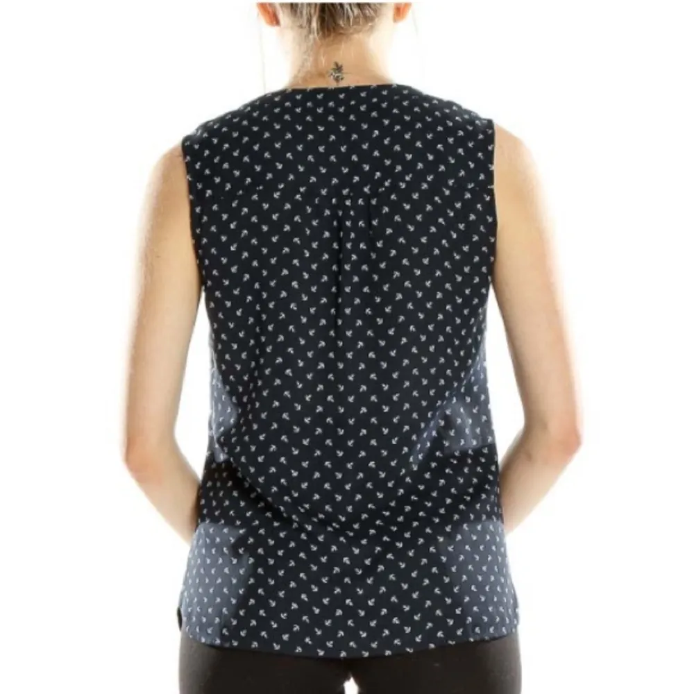 Banana Republic Navy Blue Anchor Tank Women’s Size 4 Petite - Image 2