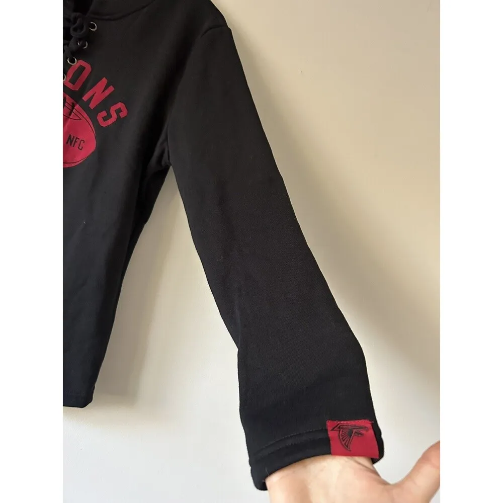 Atlanta Falcons NFL Long Sleeve Fleece Lace Up Sweatshirt Size Large Fangear - Image 4