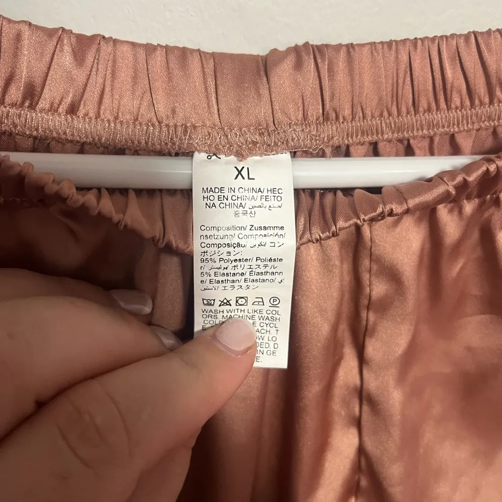 Verdusa Women’s Satin Ruffle Pajamas Orange Size XL - Image 8