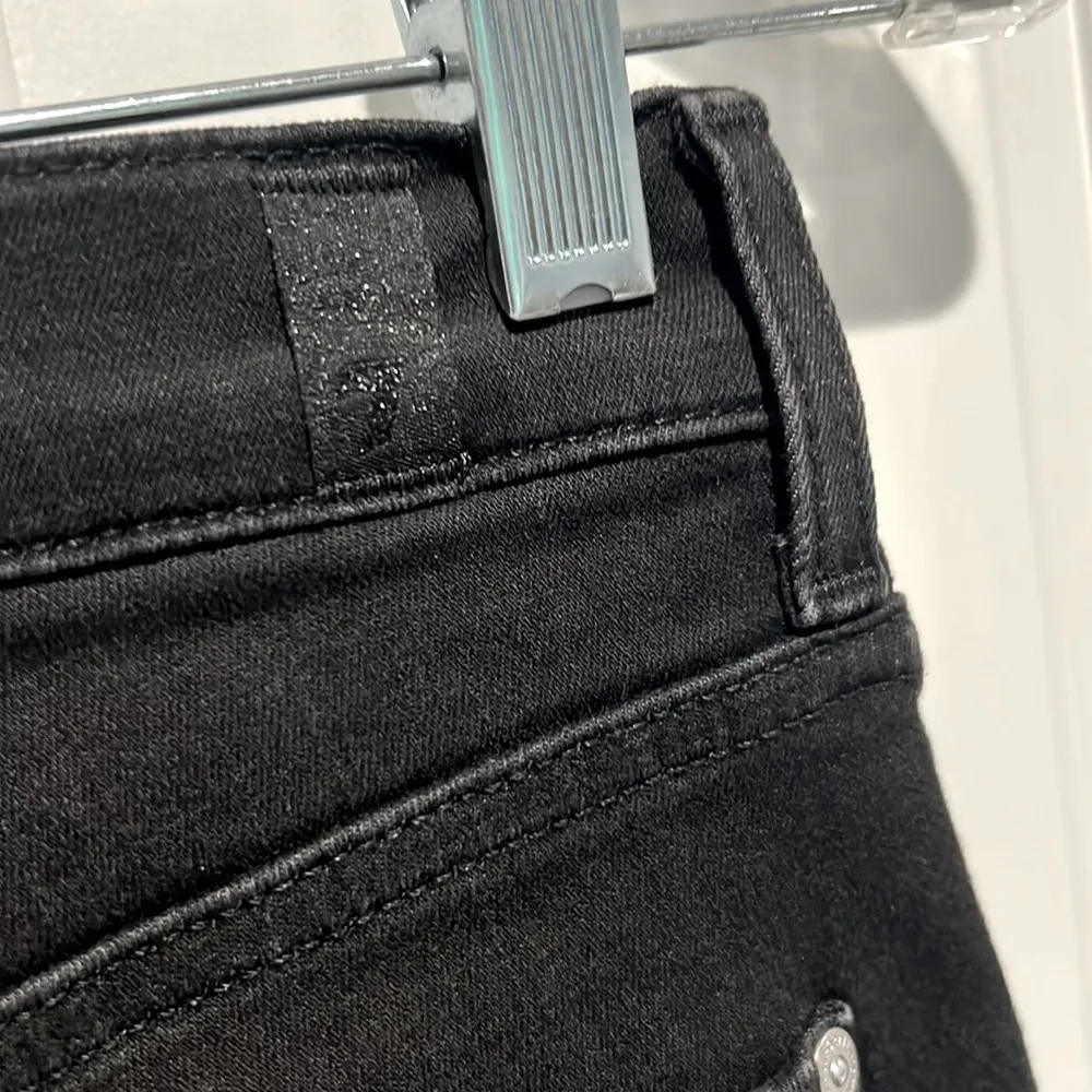 7 for All Mankind High Waist Slim Kick Jeans Black Size 26 Cropped Flare - Image 6