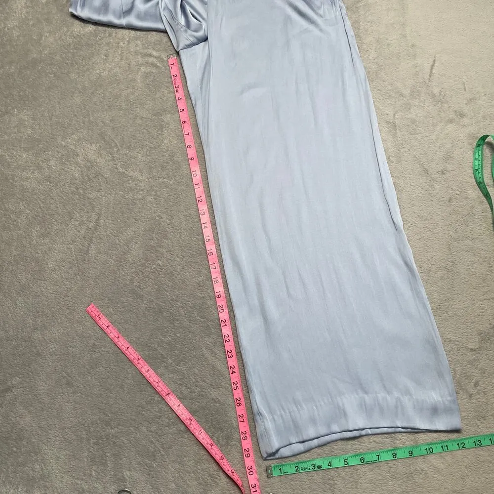 Simkhai Pants Womens Medium Blue Wide Leg Silky Flowy Dressy Casual Resort - Image 9