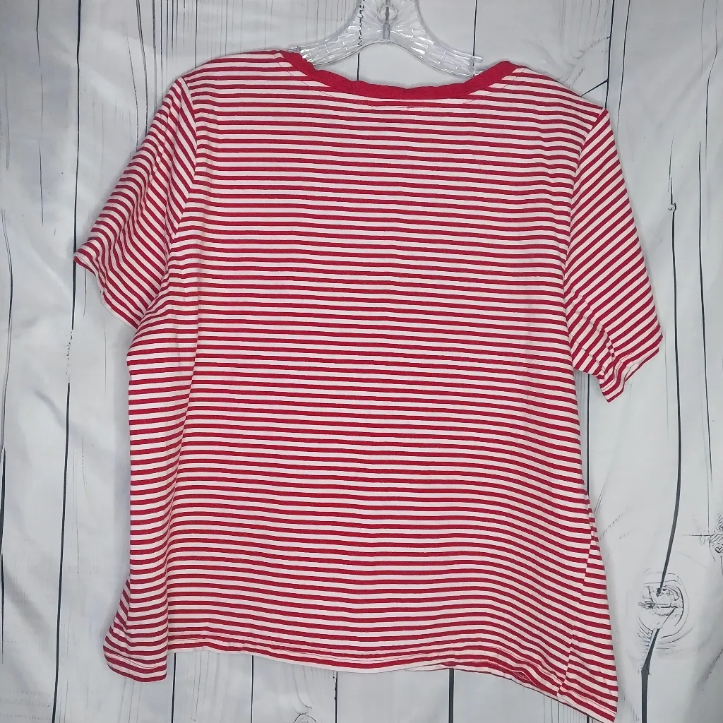 Ella Moss Red And White Striped Women's Top - Image 5