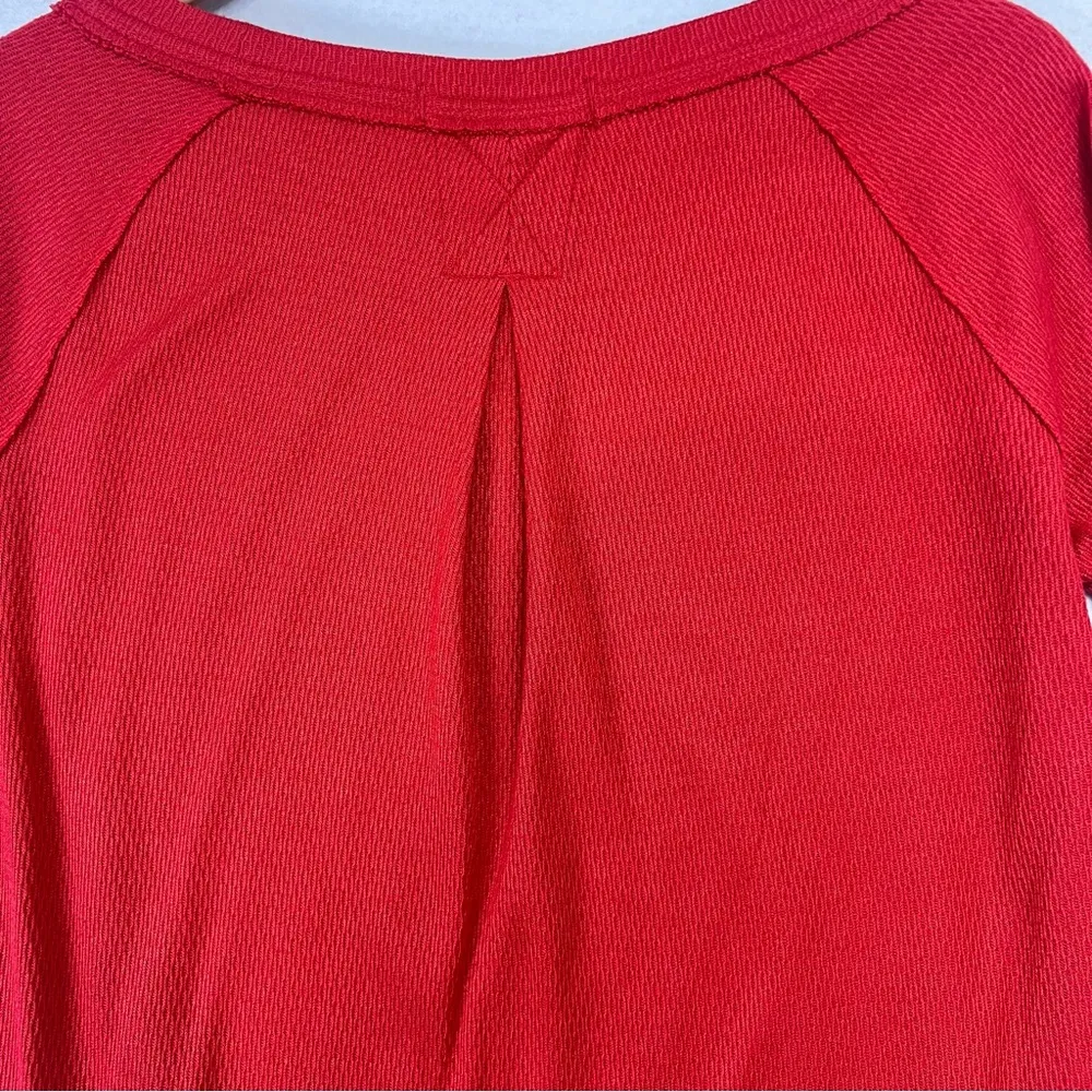 We The Free Free People Pullover Top Womens Thermal Small Oversized Orange Boho - Image 8
