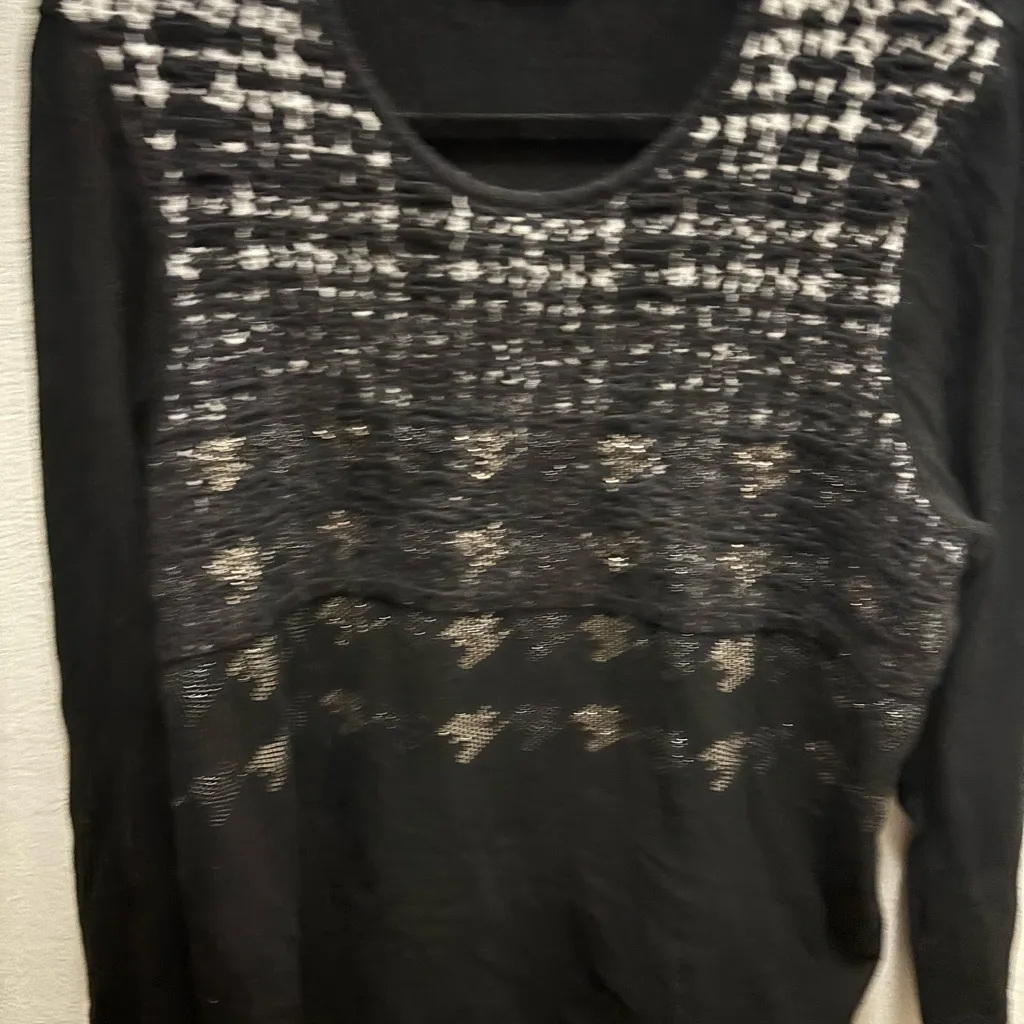 Stizzoli Black and Gold Smocked Blouse Size M - Image 4