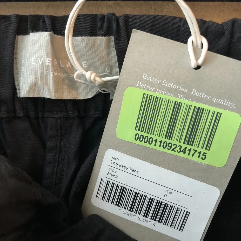 Everlane The Easy Pant Black Pockets Organic Cotton Pull On Size 0 - Image 8