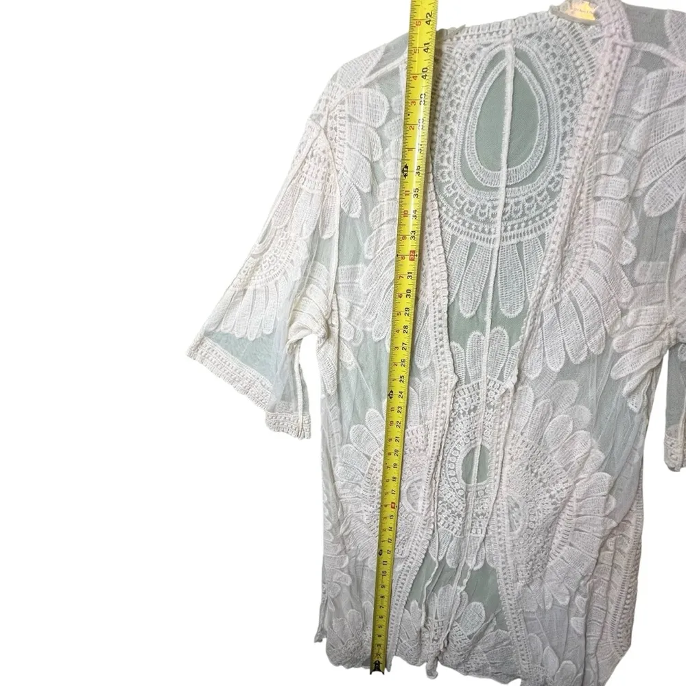 Lace Duster Elegant Sheer Off - Image 5