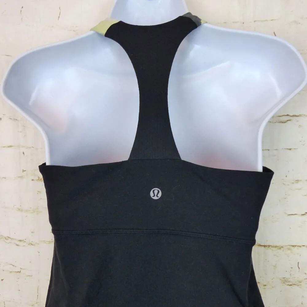 Lululemon Deep Breath Tank Womens 6 Black Gray Surplice Racerback Luxtreme Yoga - Image 9