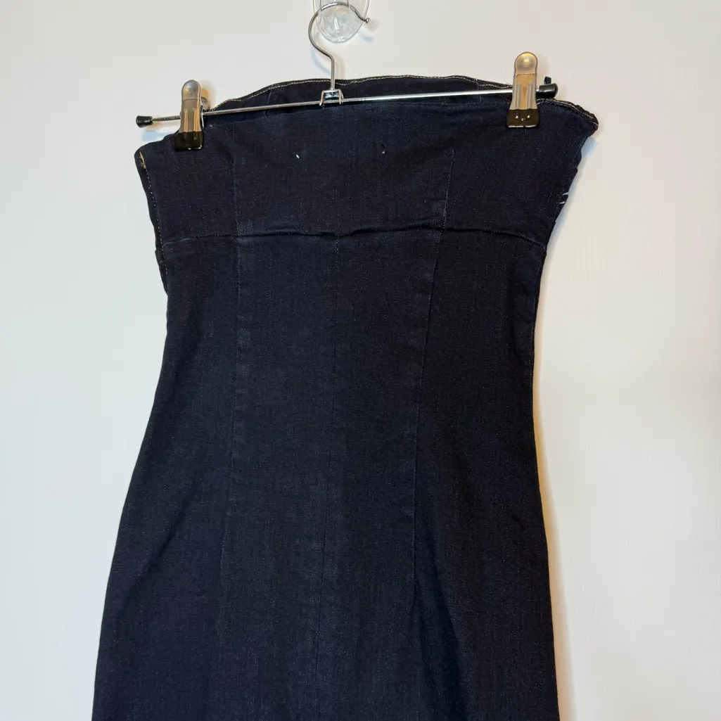 Zara Draped Midi Denim Dress - Image 11