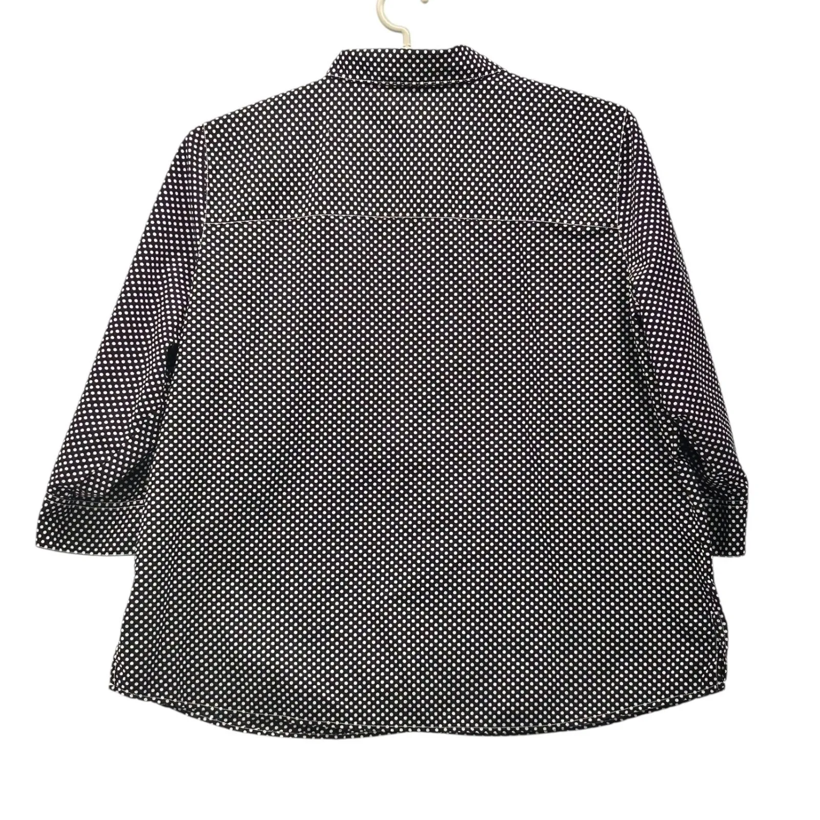 Foxcroft  Polka Dot‎ Button Up Top Black 18W - Image 2