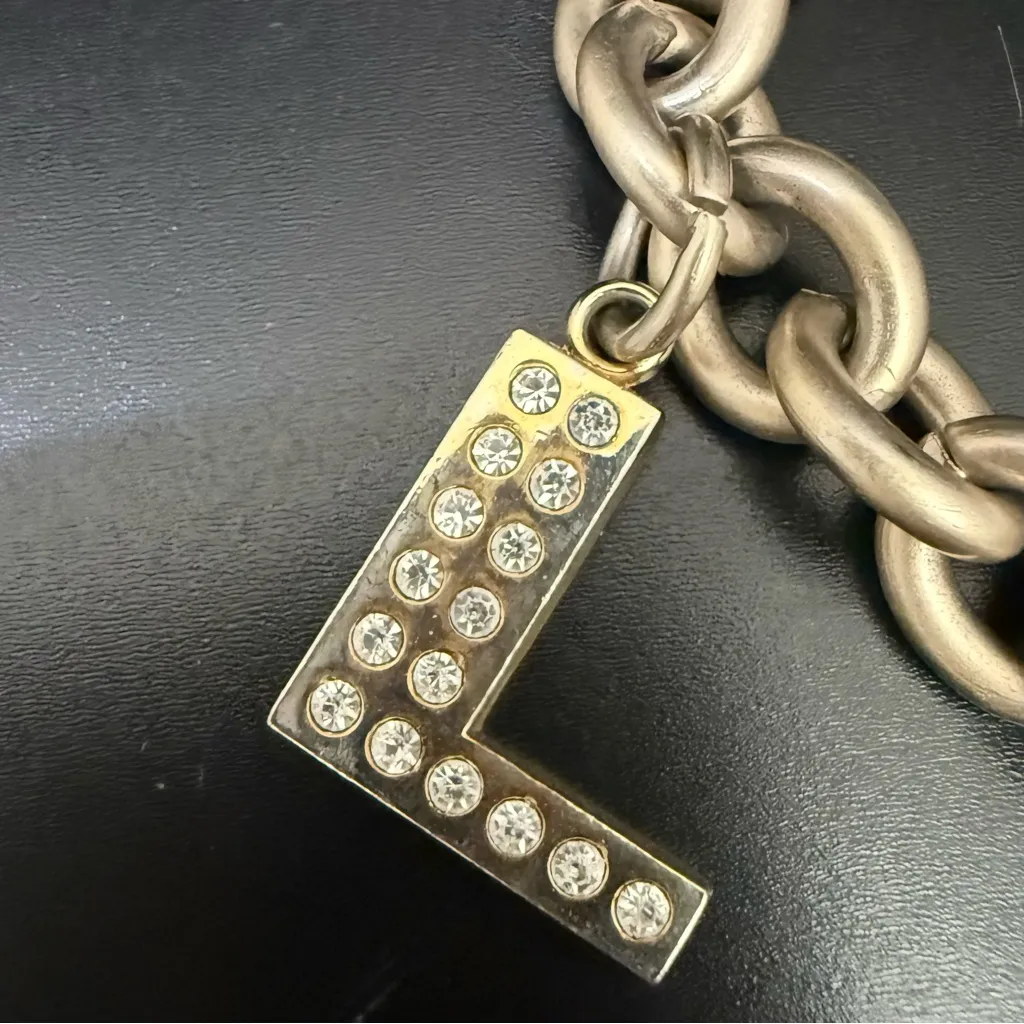 LESPORTSAC Silver-tone Enameled Flower Rhinestones Bag Charm Keyring Keychain - Image 7