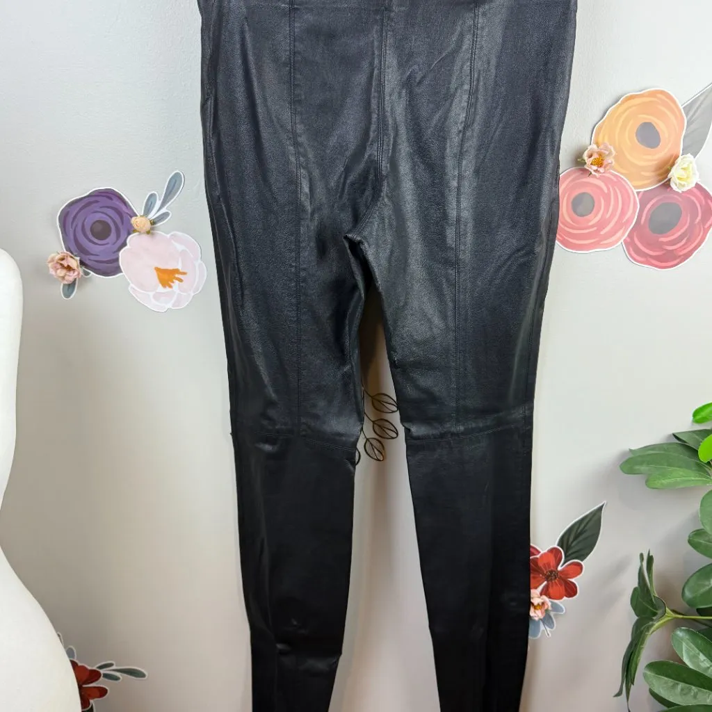 Zara Black Faux Leather Pull on Leggings - Size - Small - Image 2