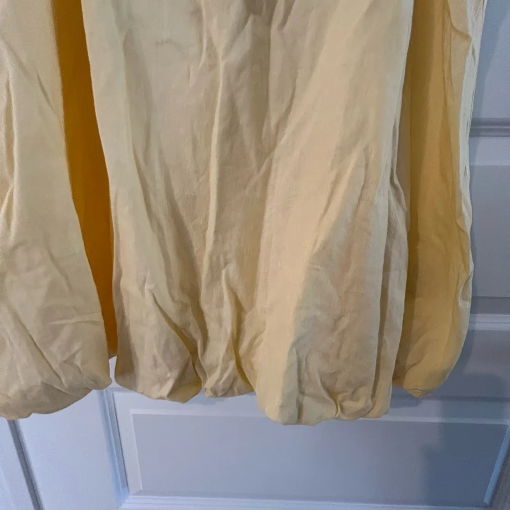 Gap  Linen Blend Bubble Mini Dress Yellow Size L - Image 6