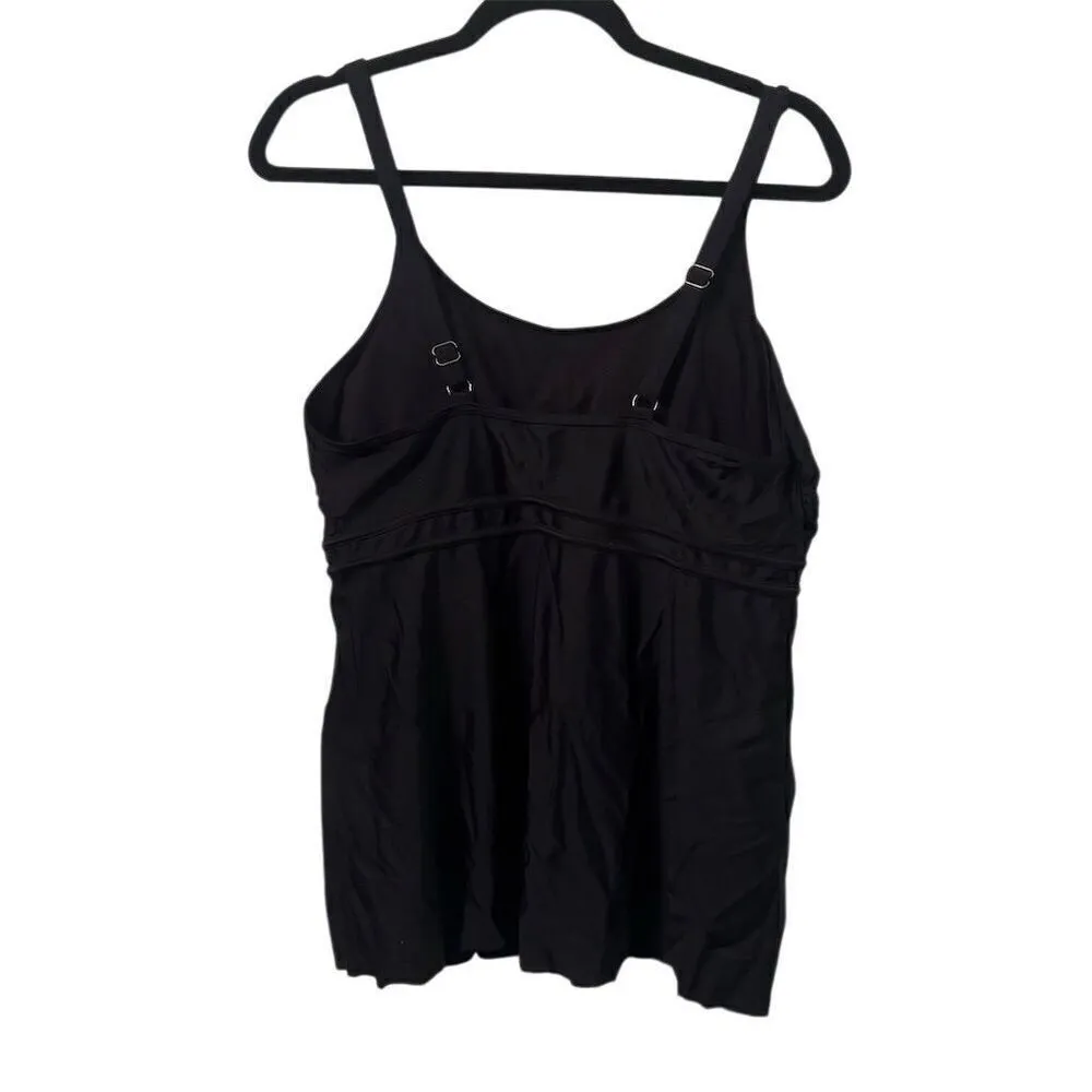 Women's Black Swim Shirt Top L Adjustable Straps - Image 4