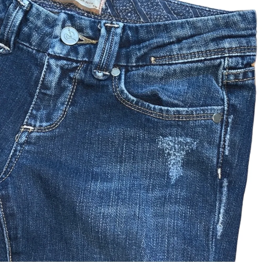 Paige Pico Distressed Bootcut Denim Jeans - Image 4