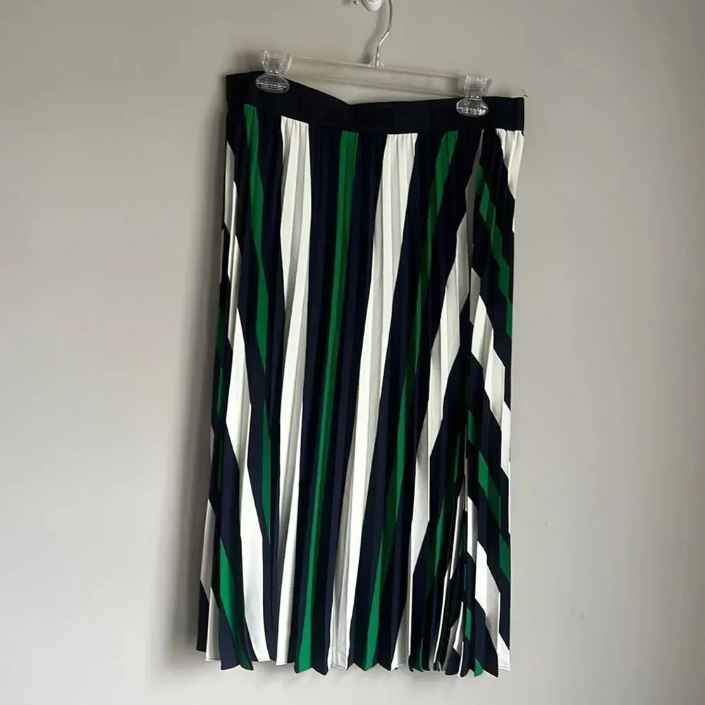 Gant AB Pleated Stripe Skirt LAVISH GREEN Size 12 - Image 2