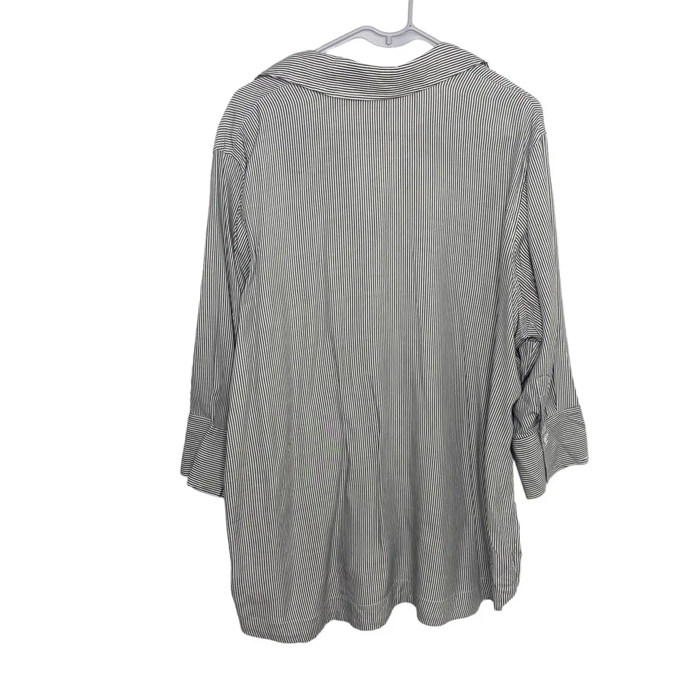 Workshop Republic top size 2X striped gray white - Image 5