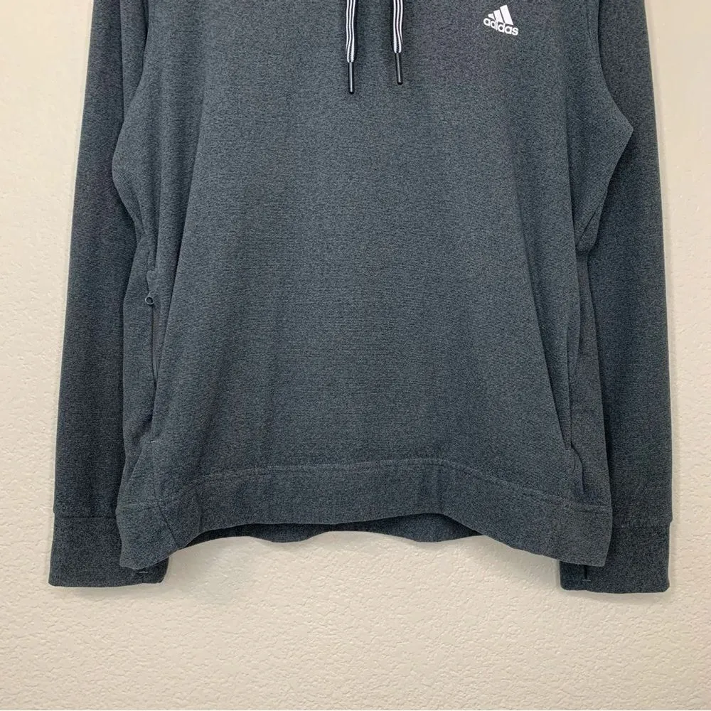 Adidas  Women’s Size Large Black Fleece Hoodie Pullover Sweatshirt - Image 6