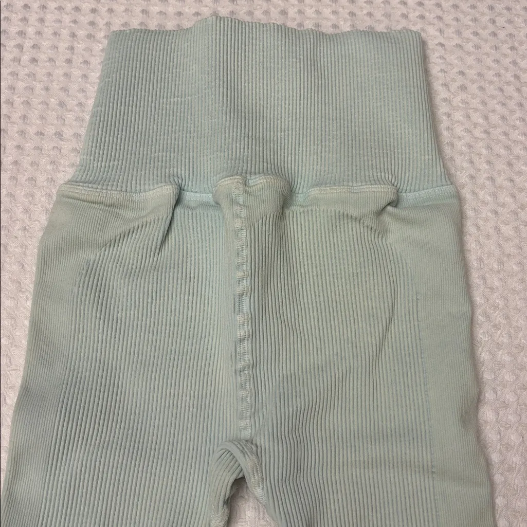 NEW! Free People Movement HAPPINESS RUNS Ribbed Mint Green Leggings XS/S - Image 9