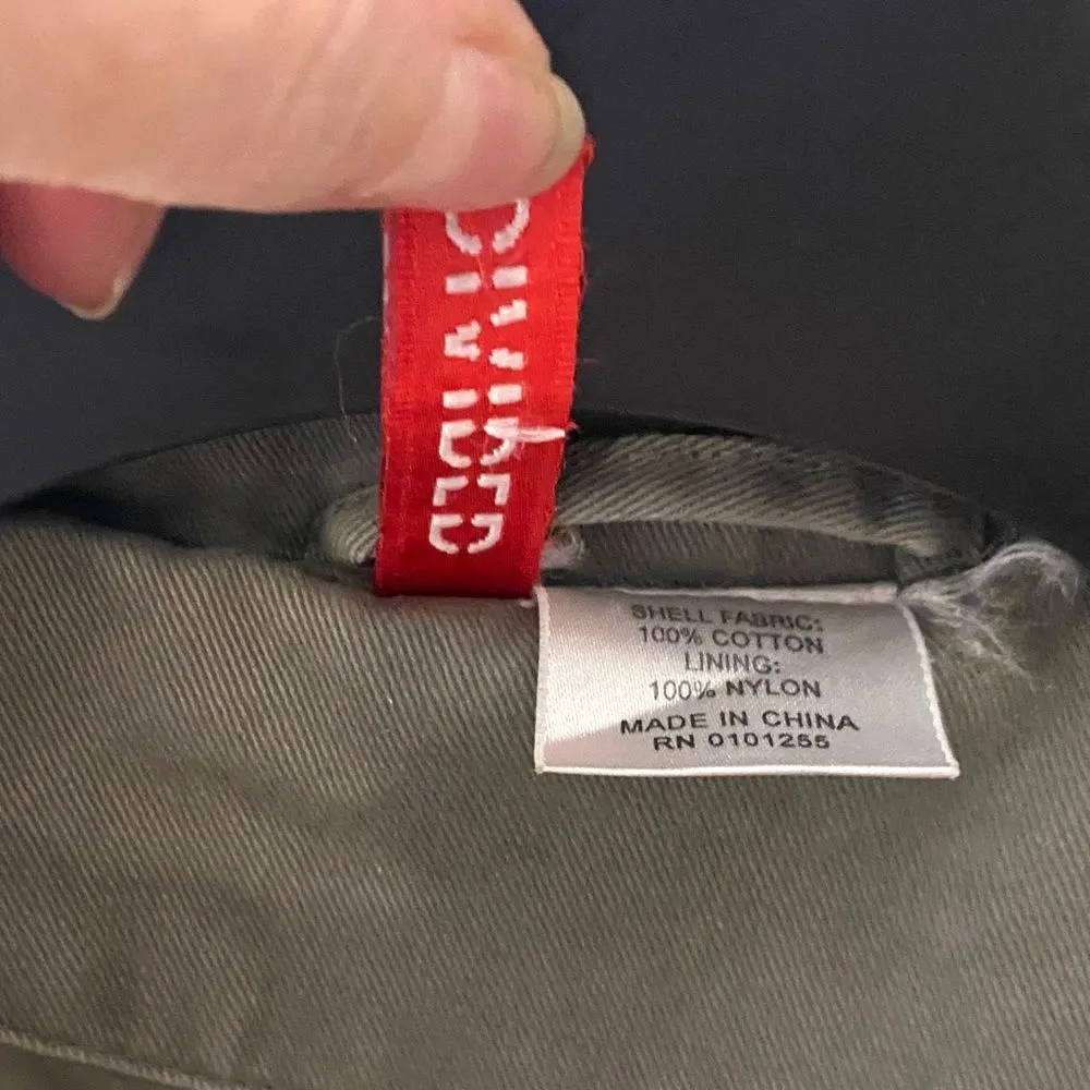 H&M Classic Belted Trench Coat Women's 6 Midi Twill Classic Jacket Olive Green - Image 11