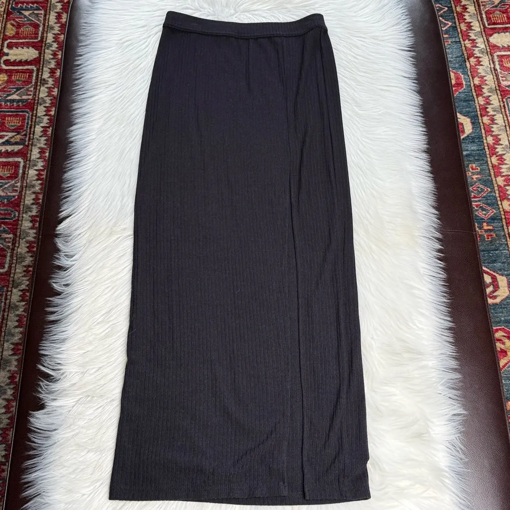 Abercrombie Black Rib Midi Pencil Skirt - Image 2