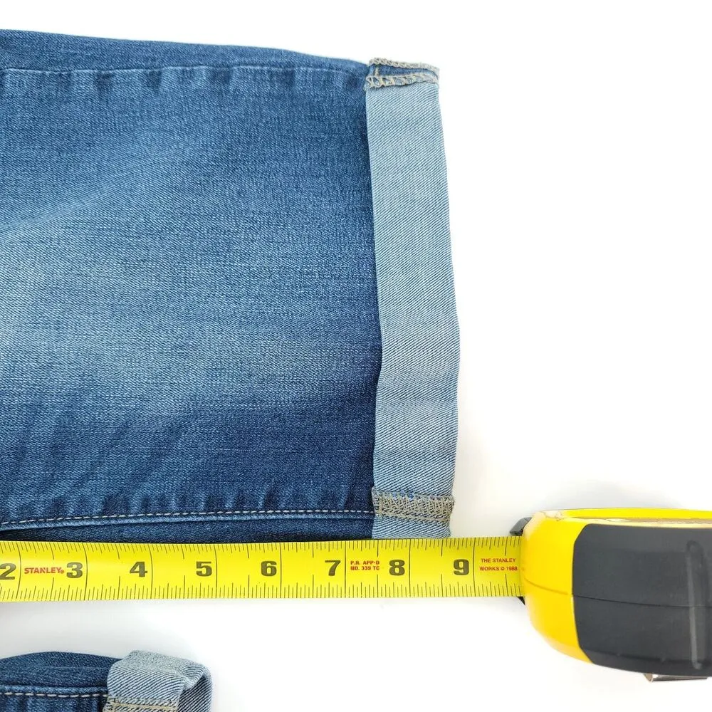 American Heritage Shorts Womens 5 Blue Mom Bermuda Shorts Jeans Denim Cuffed - Image 7