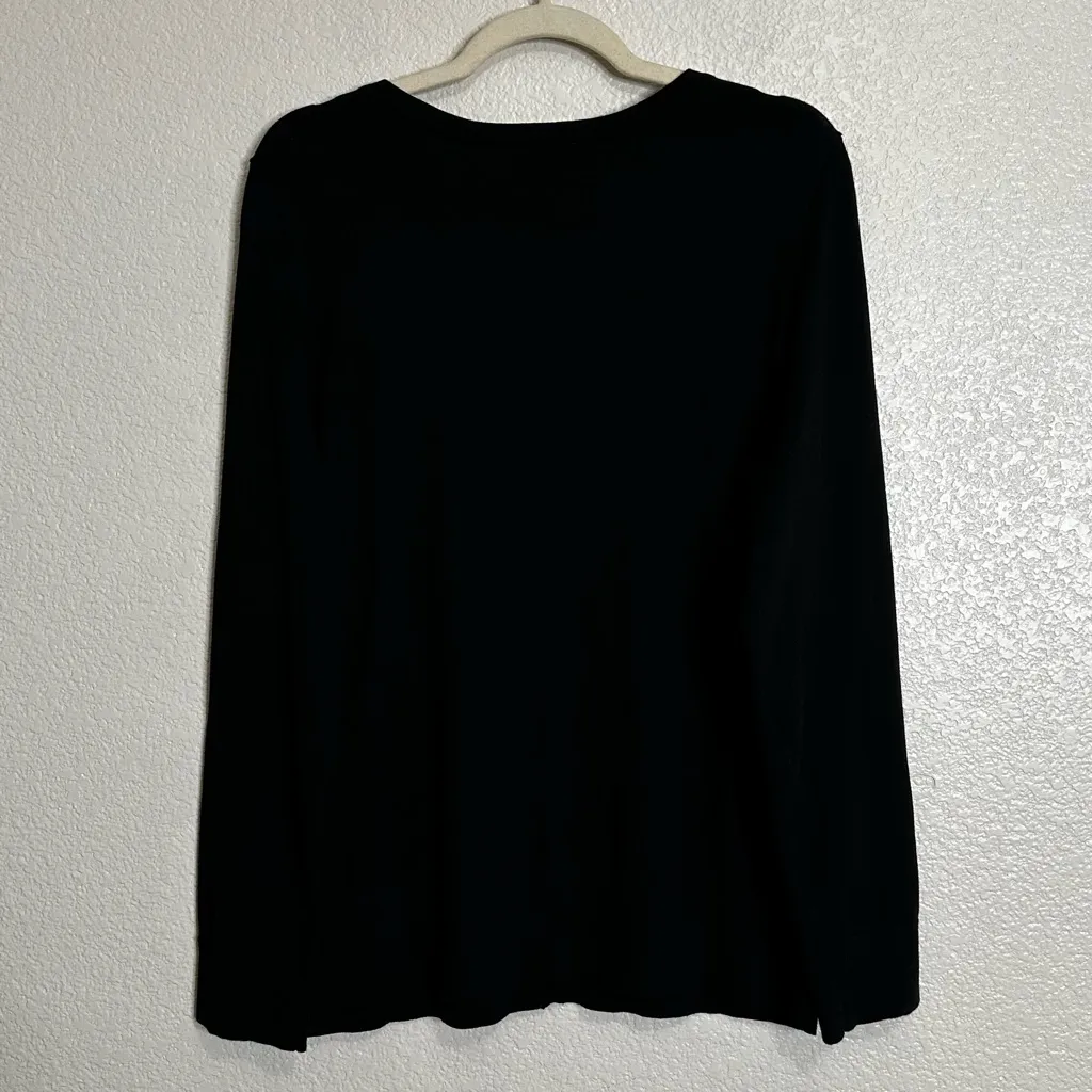 NWT Talbots Lyocell Blend Black Button Down Sweater Cardigan, Size 1X - Image 5