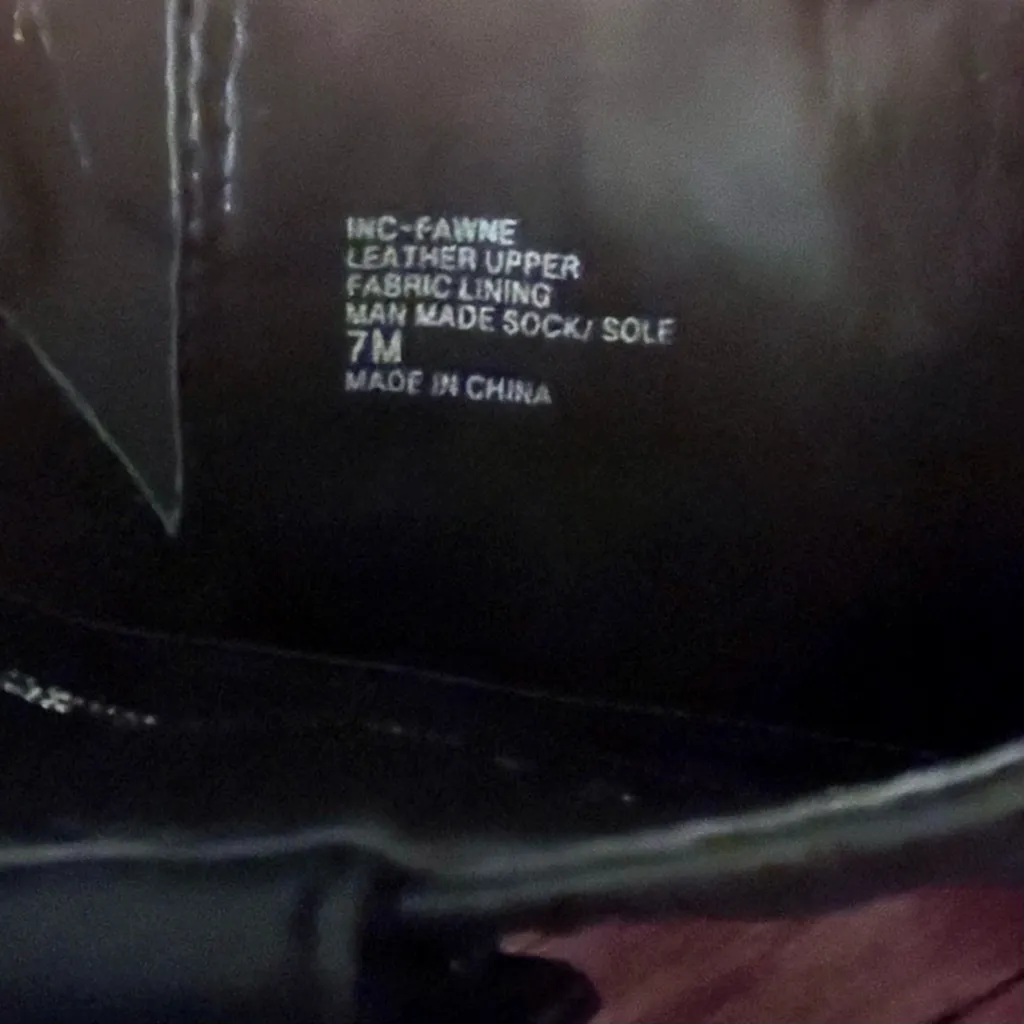 INC International Concepts Fawne Black Leather Knee - Image 9