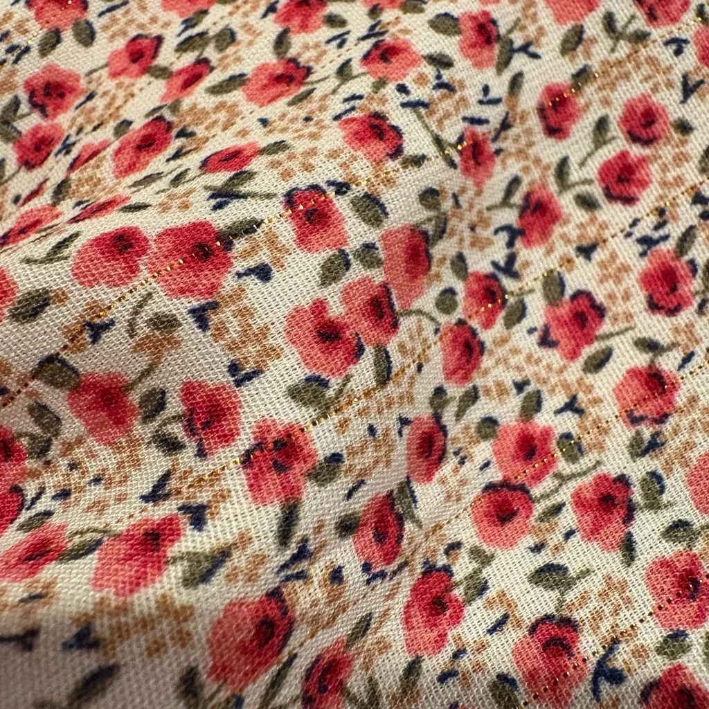 Umgee Red Mix Floral Ruffle Dress Boho - Image 5