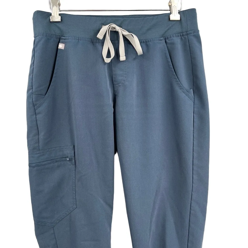 FIGS  Zamora Scrub Pants Blue Drawstring Cargo Pocket Elastic Cuffs Jogger Small - Image 2