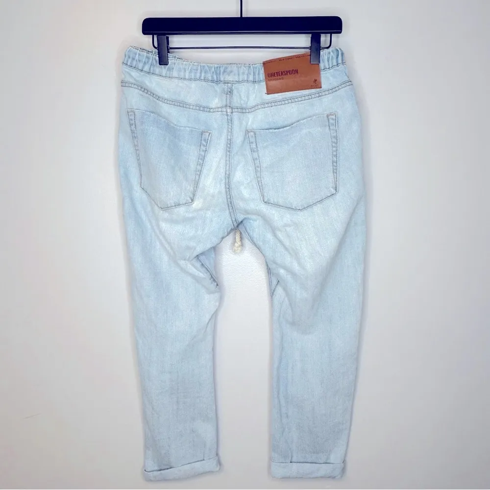 One Teaspoon Shabbies Drawstring Boyfriend Denim Jogger Pants Size S - Image 4