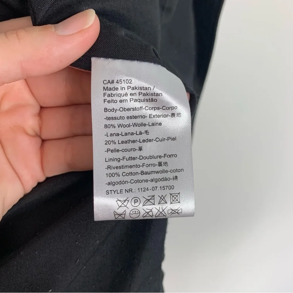 Maison Scotch Leather Wool Moto Jacket Size Medium - Image 14