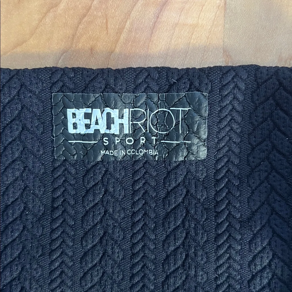 Beach Riot Women’s Braided Black Athletic Workout Leggings Size Large - Image 3