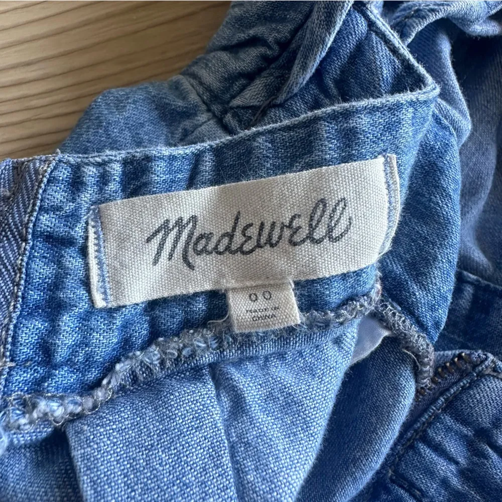 Madewell Denim Apron Bow-Back Jumpsuit size 00 - Image 9