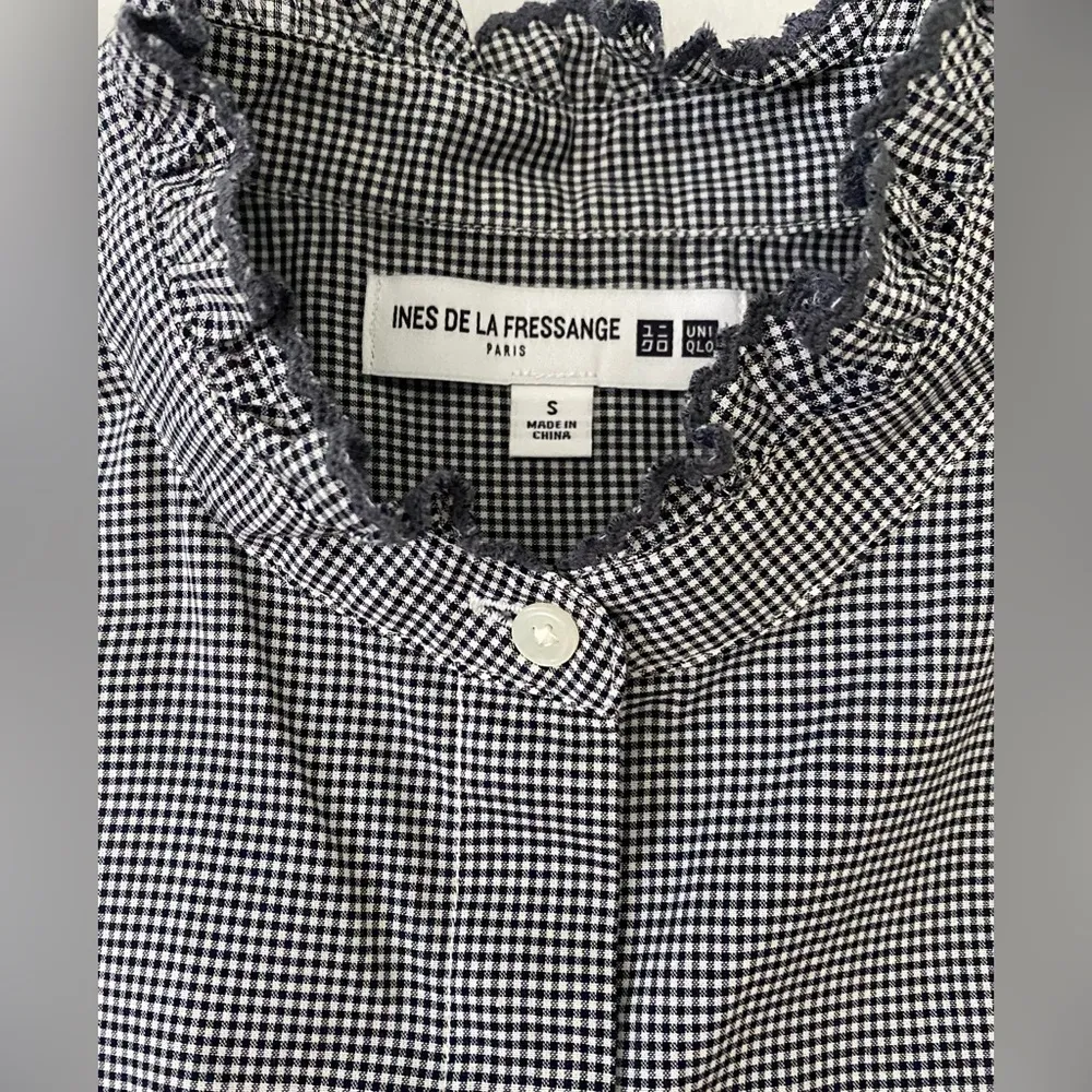 Ines de La Fressange Uniqlo Button Down Top Blue - Image 7