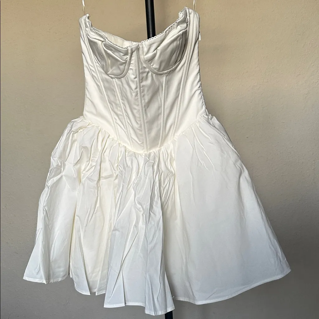 House Of CB Kristiana corset mini dress cream strapless minidress NWOT S - Image 5