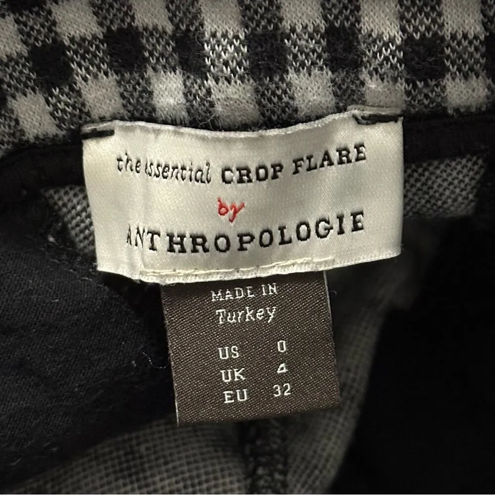 Anthropologie Women’s 0 Black White Checkered Plaid Essential Crop Flare Pants - Image 7