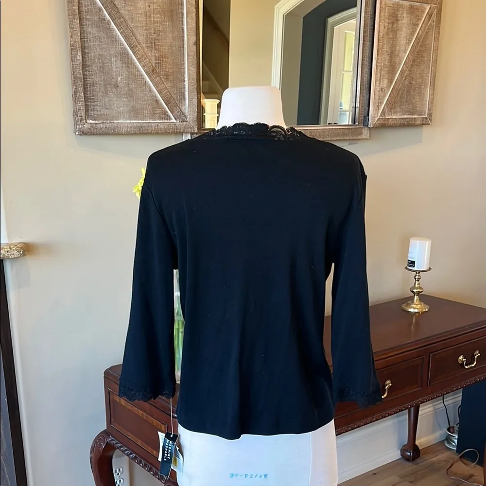 Chic Black Top with Lace Detail - Image 5