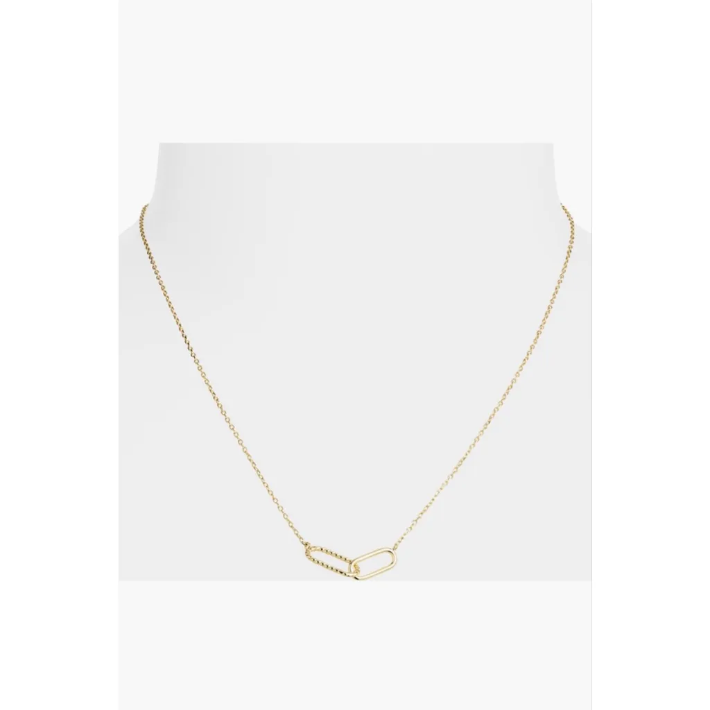 Women's Argento Vivo Gold Interlocking Link Necklace - Image 2