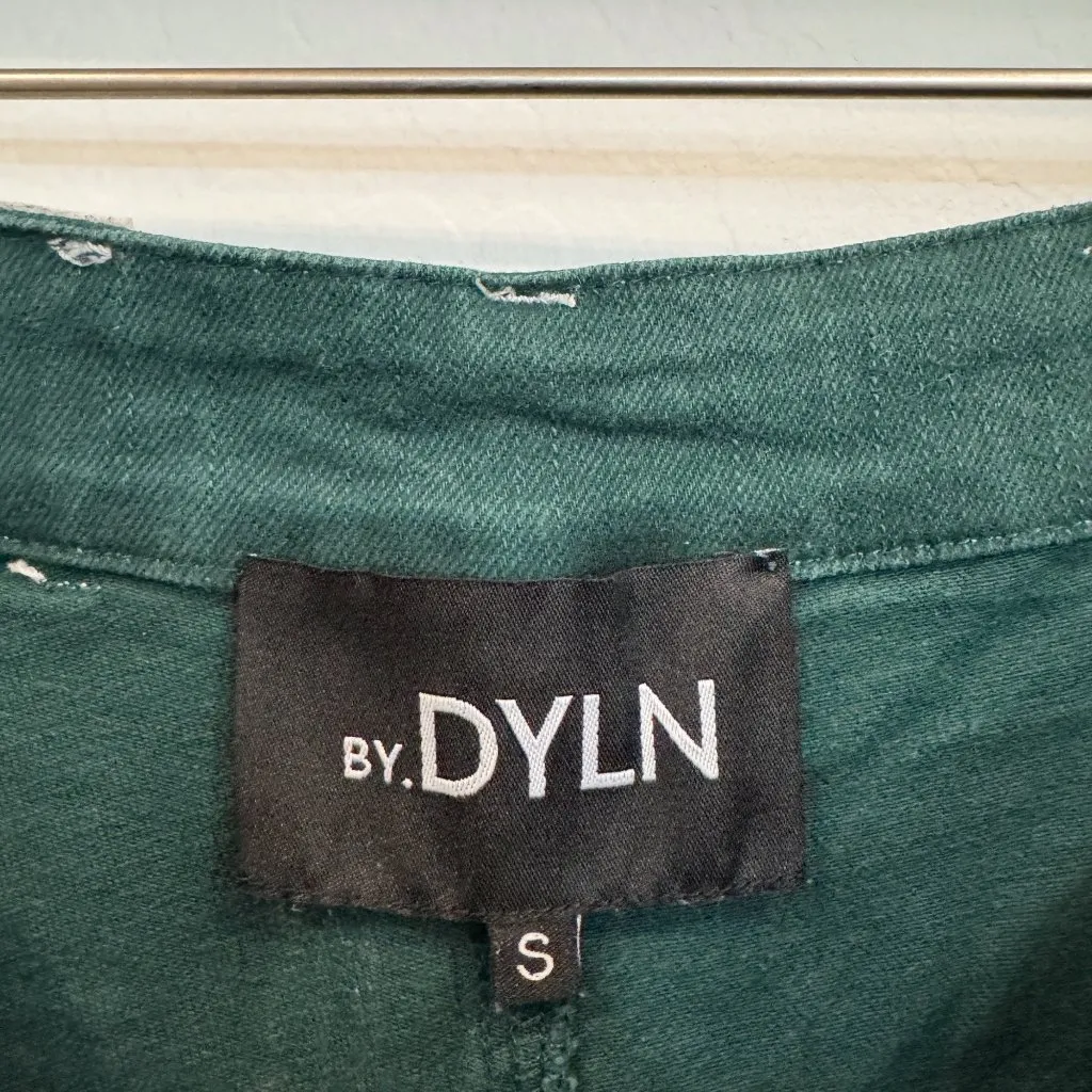 By Dyln Cooper Green High Rise Wide‎ Leg Baggy Jeans Contrast Stitch Size Small - Image 7
