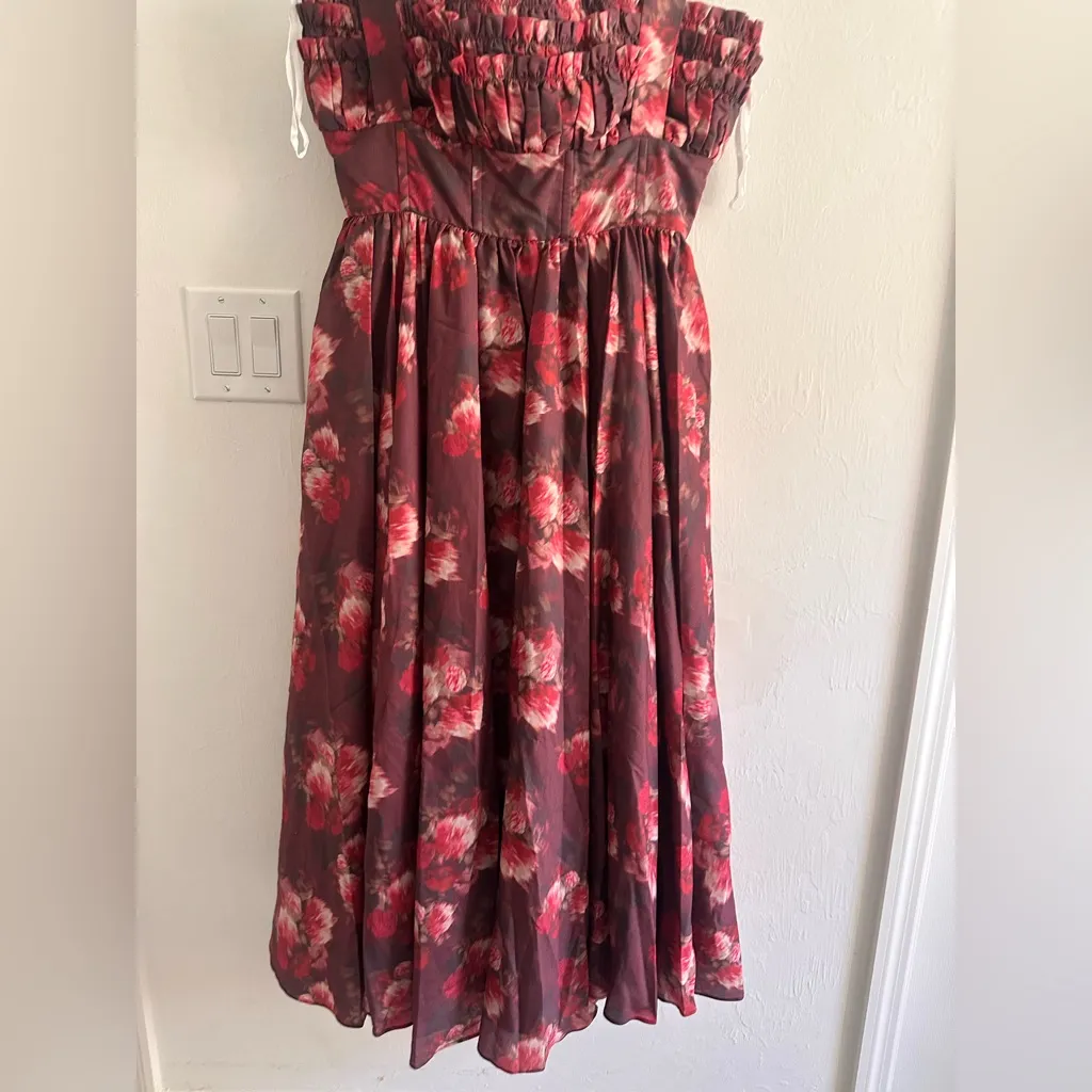 Maison Amory THE GRACE BLVD DRESS IN CHERRY ROSE CARNATION Sz L Red Size L - Image 6