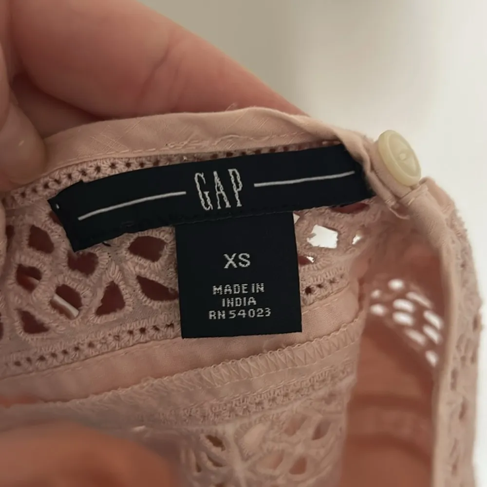 Women's Pink Coquette Lace Trim Top Cotton & Linen Blend - Image 5