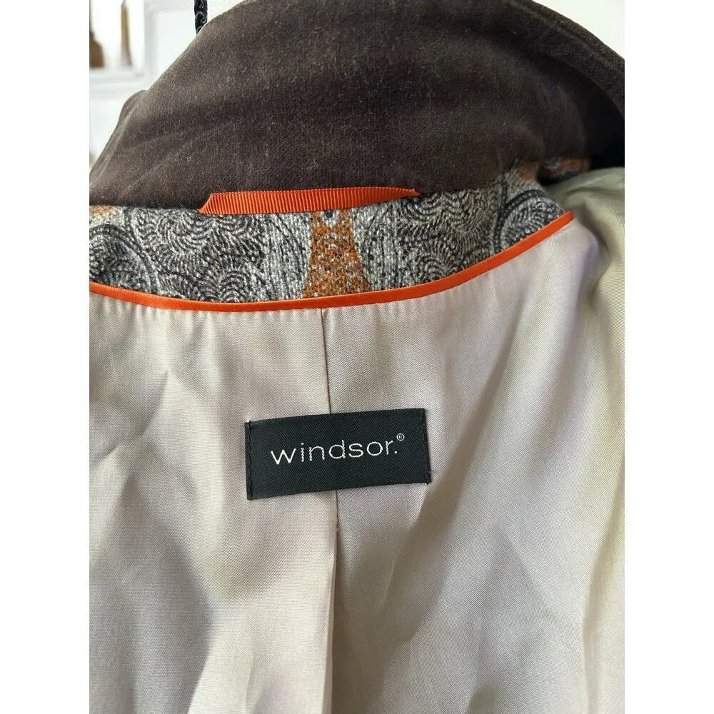 Windsor. Grey & Brown Paisley Silk & Wool Blend Blazer - Image 4