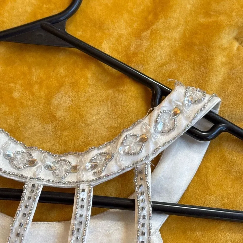 Sue Wong short white beaded dress size 8 - Image 11