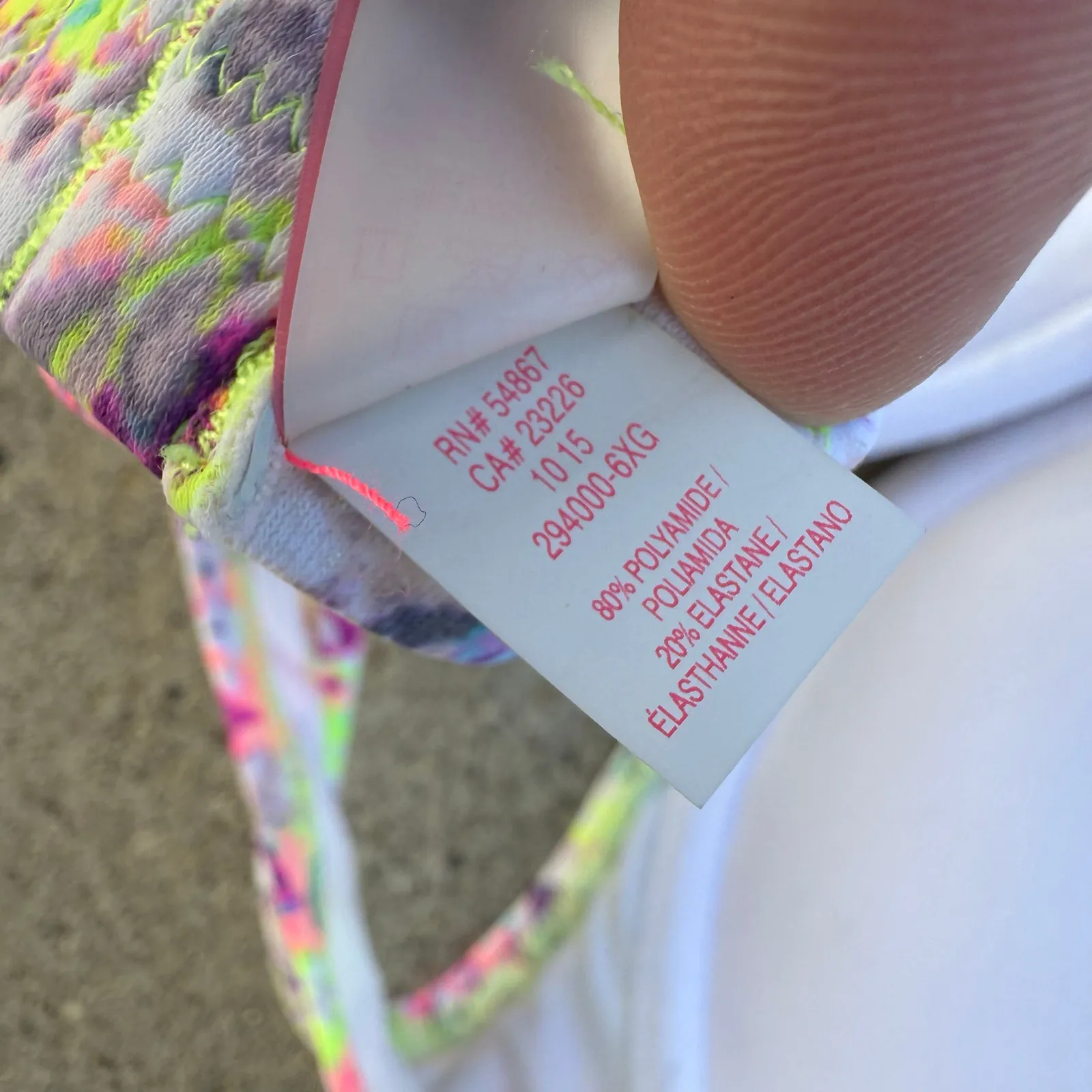 Victoria's Secret 36B The Gorgeous Add 2 Cups Halter Top Bikini Neon Splatter - Image 4