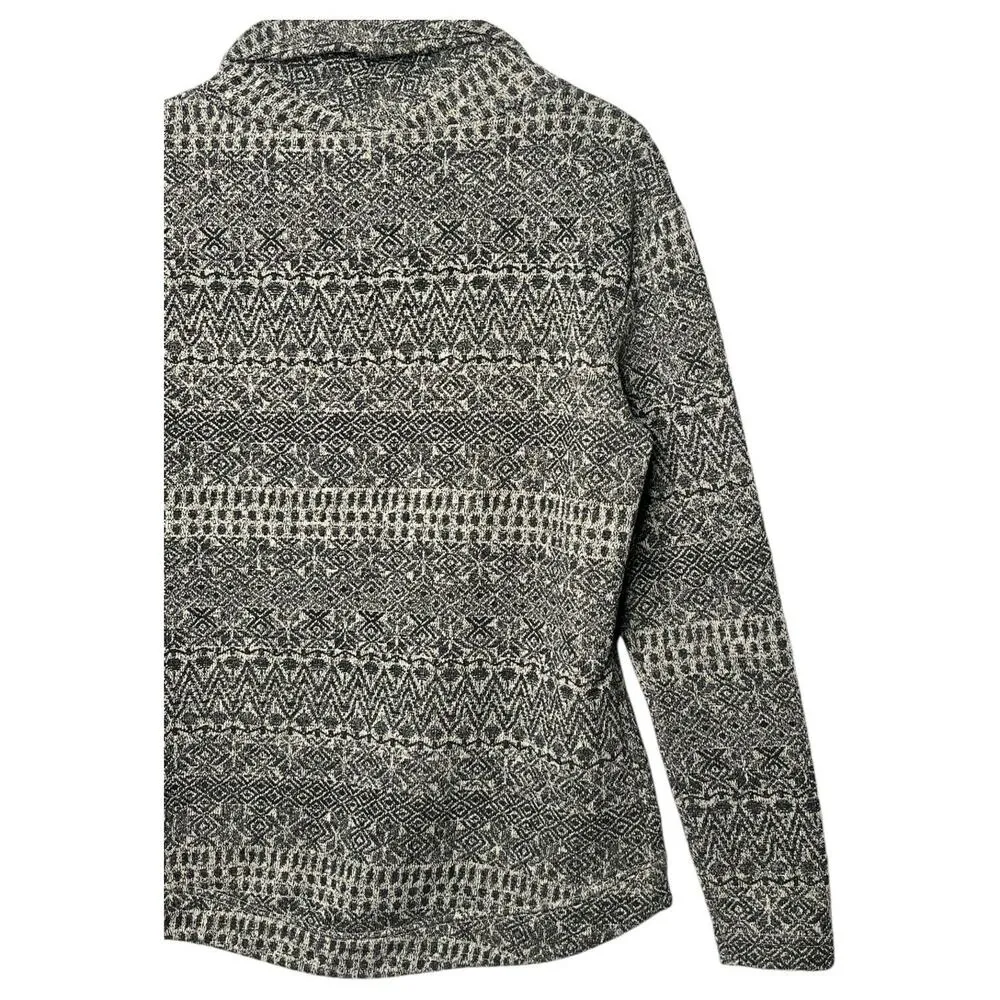 Columbia Sweater Womens M Geometric Pullover High Neck Long Sleeve Outdoor Gray - Image 4